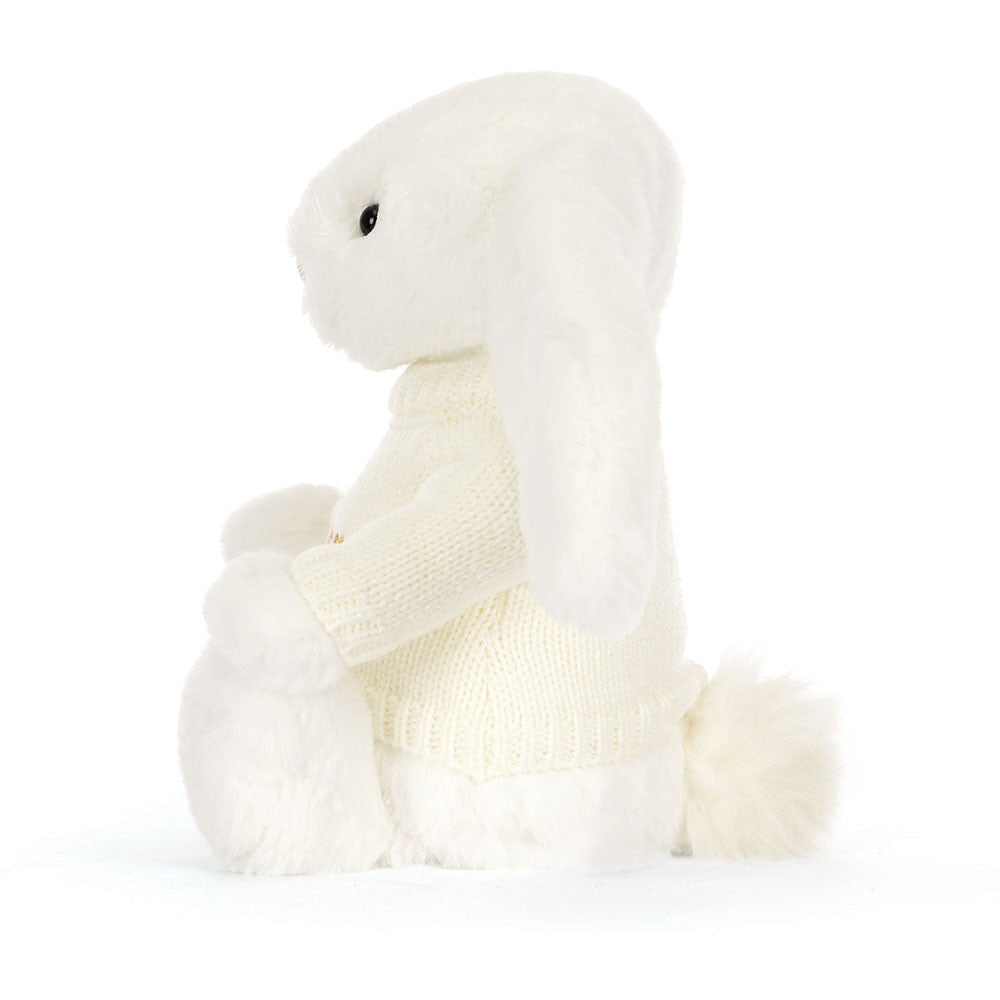 Bashful Luxe Bunny Luna with Personalised Cream Jumper