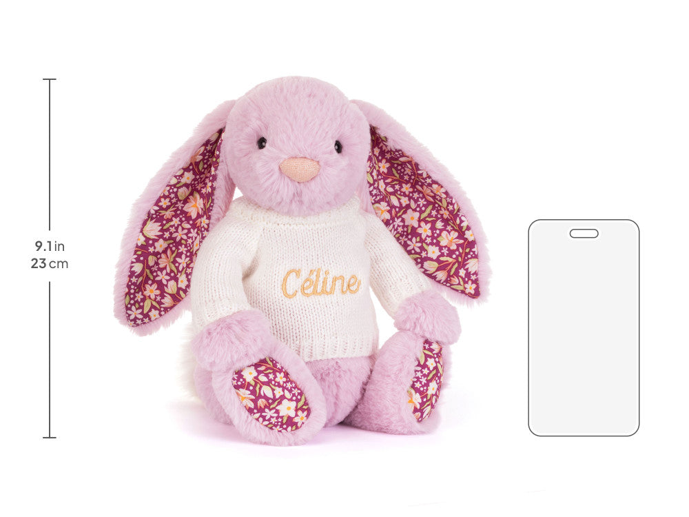 Thistlepop Blossom Luxe Bunny with Personalised Cream Jumper
