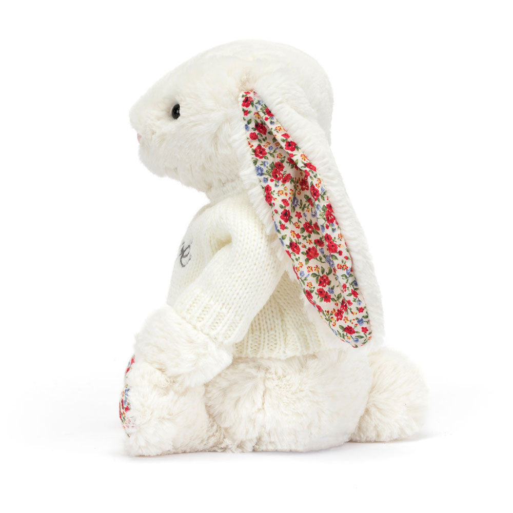 Blossom Cream Bunny with Personalised Cream Jumper