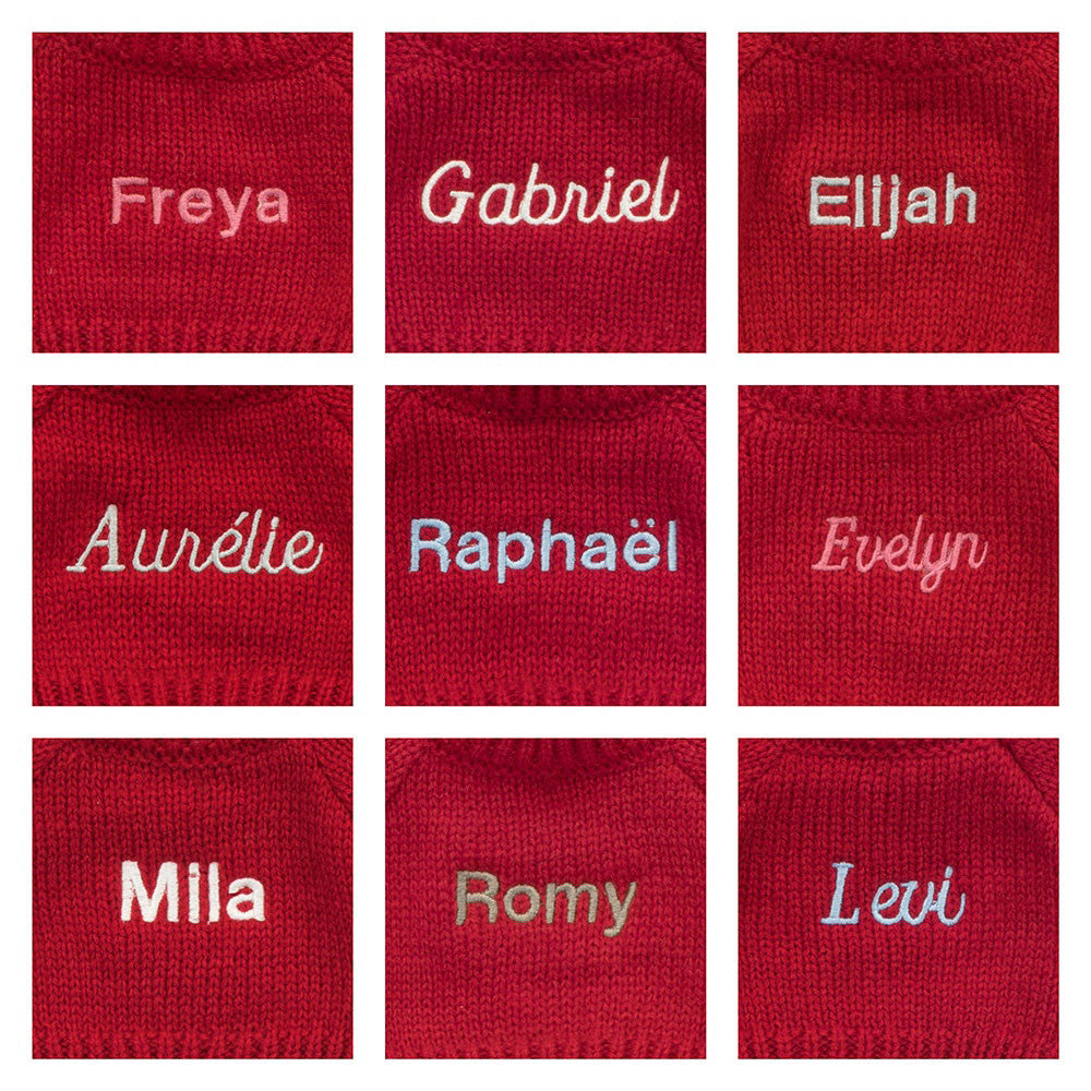 Bashful Petal Bunny with Personalised Red Jumper