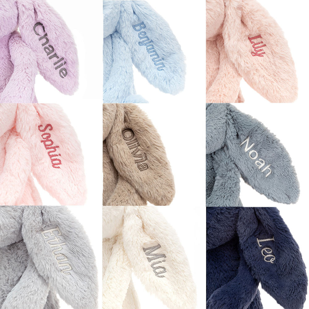 Personalised Bashful Mineral Blue Bunny Medium