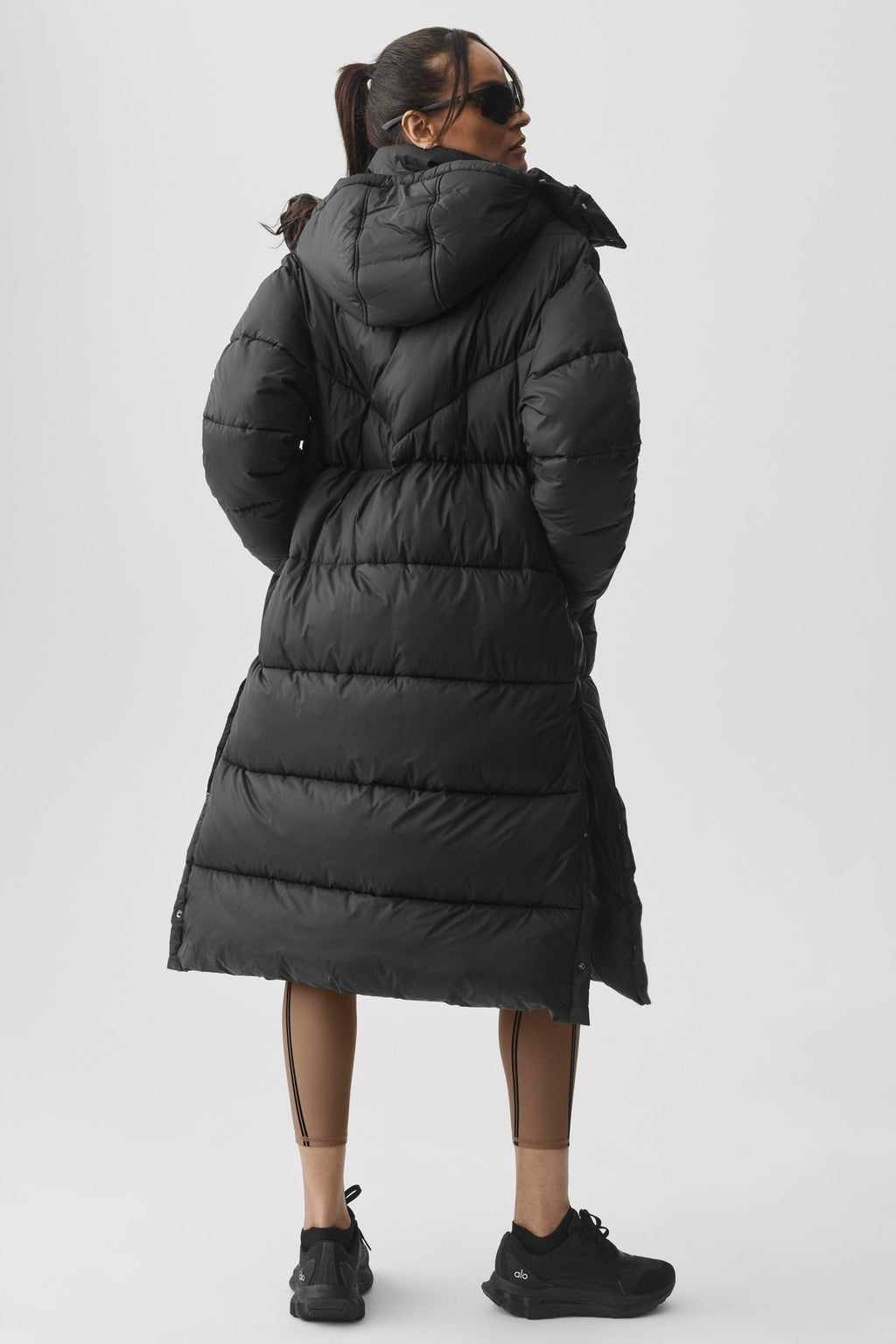 Gold Rush Puffer Trench - Black