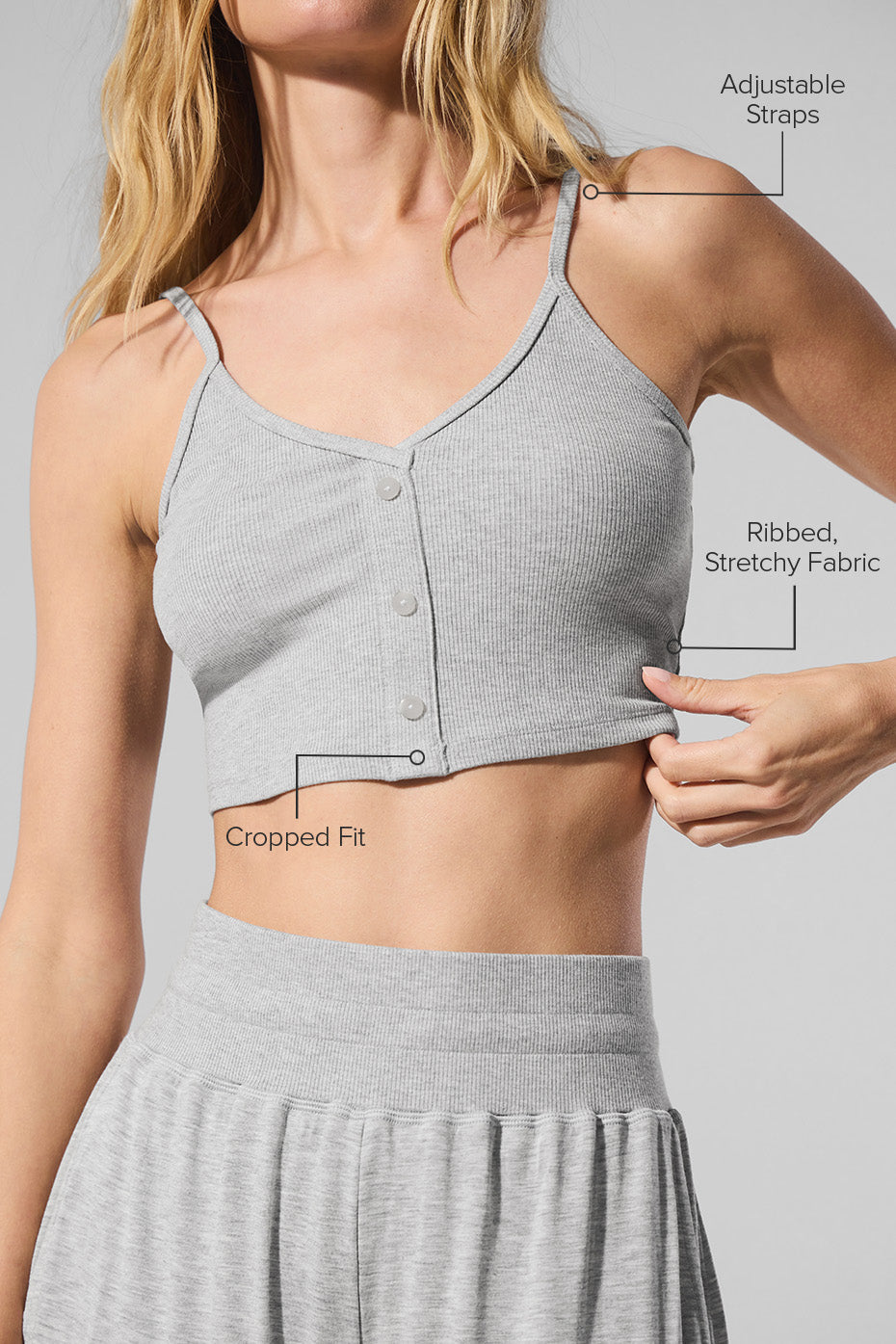 Ribbed Delicate Lounge Tank - Athletic Heather Grey