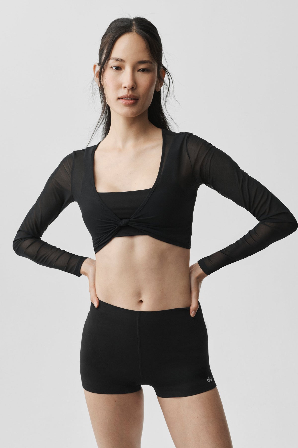 Mesh Knotty Long Sleeve - Black