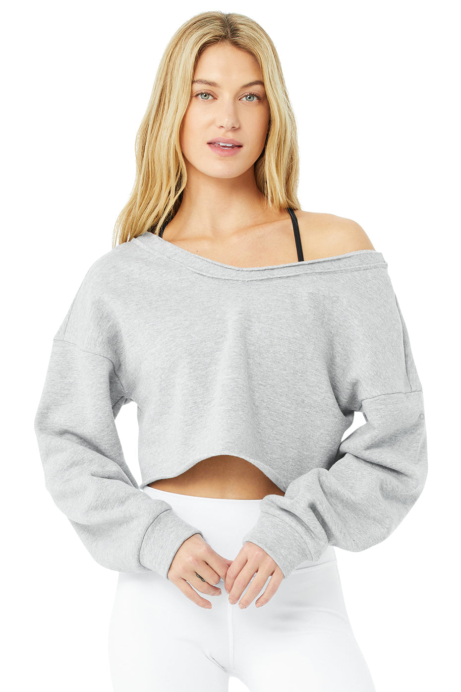 Prima Off-The-Shoulder Pullover - Dove Grey Heather