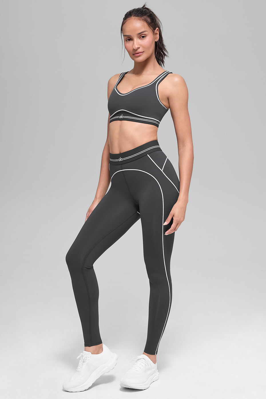 Airbrush High-Waist Heart Throb Legging - Anthracite/White