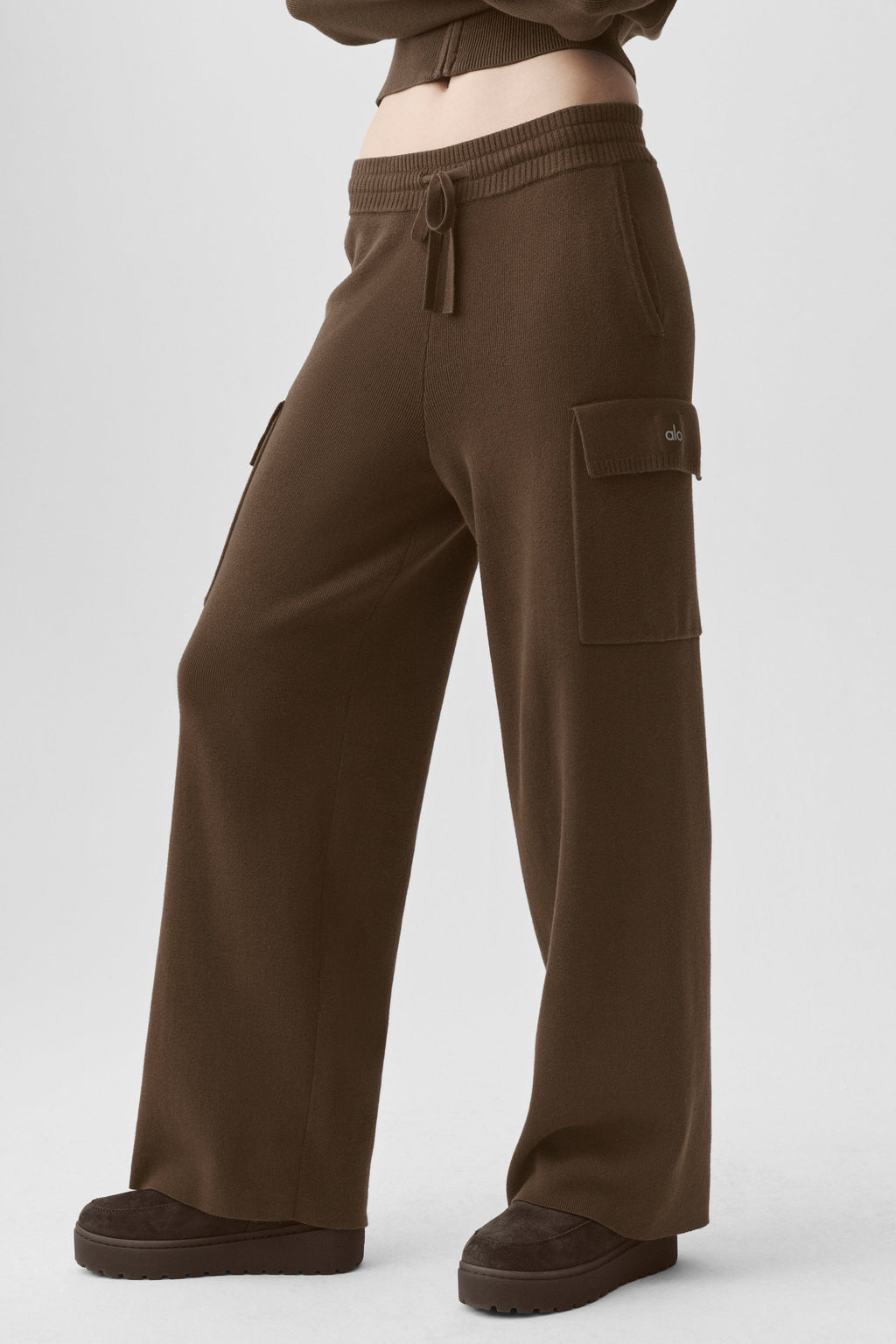 Scholar Knit High-Waist Cargo Pant - Espresso