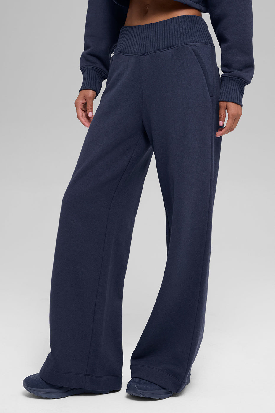 Serenity Wide Leg Sweatpant - Navy