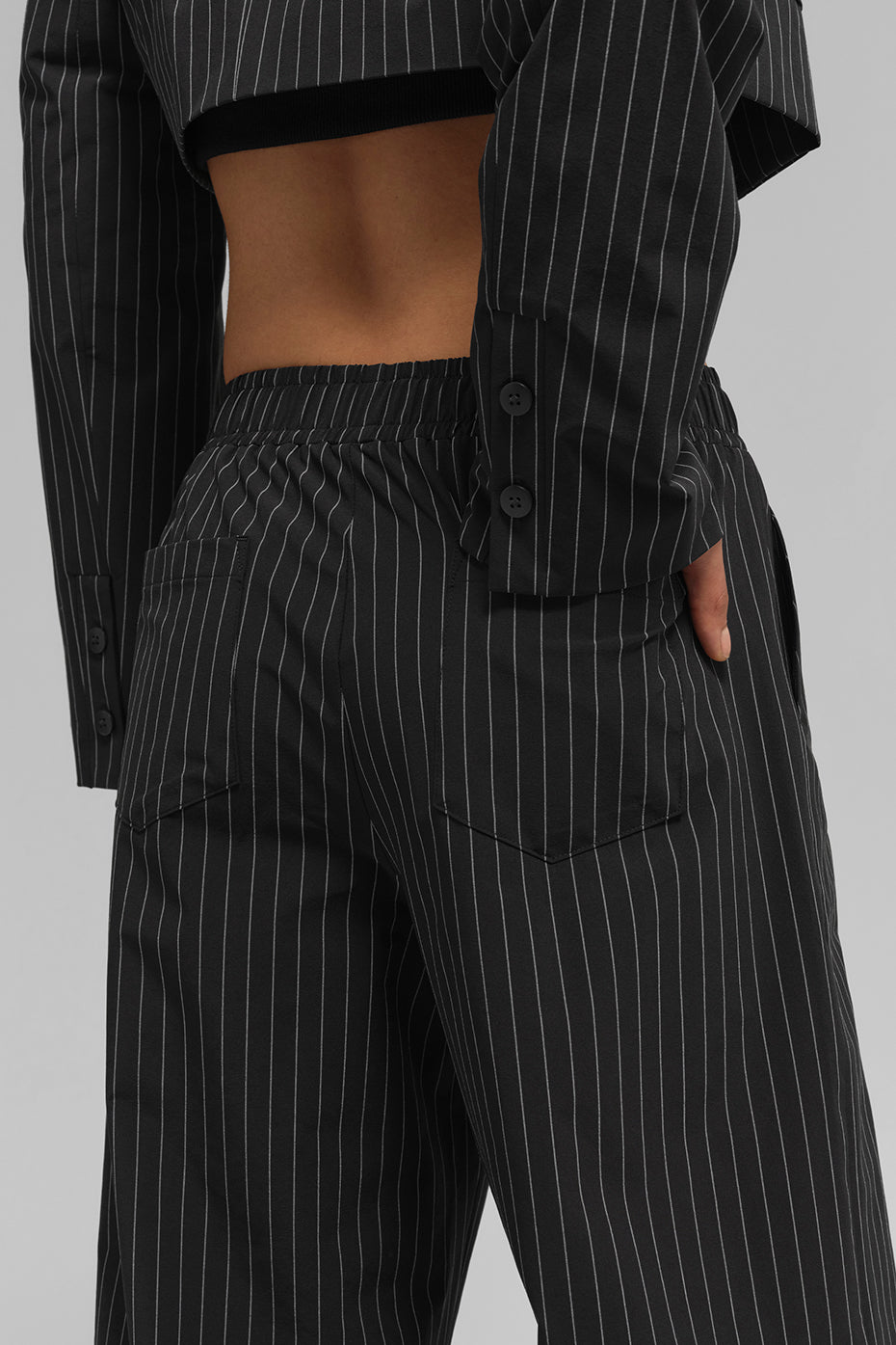 Pinstripe Daylight Boxer Pant (Long) - Black/Titanium