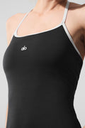 Softsculpt Halter Tennis Dress - Black/White